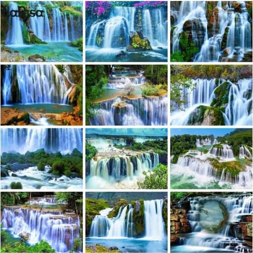 Beautiful Waterfall 5D DIY Diamond Painting Cross Stitch Kit Landscape Full Drill Embroidery Mosaic Art Handcrafts Home Decor