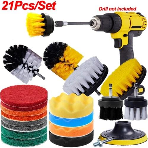 24PCS Power Scrubber Brush Electric Drill Brush Scrub Pads Grout Power Drills Scrubber Cleaning Brushes Tub Cleaner Tools Kit