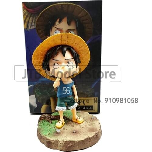 One Piece GK Monkey D Luffy Anime Action Figure Model 15CM Pick Nose Disdain Statue Collection Toys For Kids Desktop Decoration