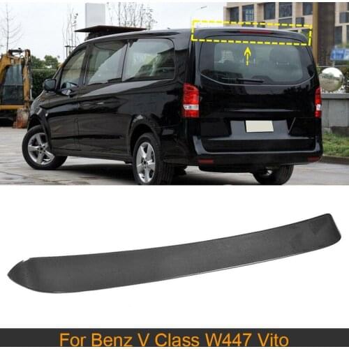 For W447 Rear Roof Spoiler Wing For Mercedes-Benz V Class W447 Vito 2016 - 2018 Rear Window Boot Lip Wing Spoiler Carbon Fiber