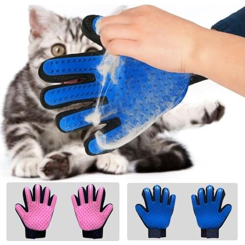 1 Pcs Cat Pet Grooming Deshedding Brush Gloves Effective Cleaning Back Massage Animal Bathing Fur Hair Removal Dog Combs