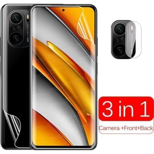 Camera Back Front Hydrogel Film For Xiaomi Poco F3 6.67" PocoF3 Pocco Pocophone F 3 Curved Protective Screen Protector Not Glass