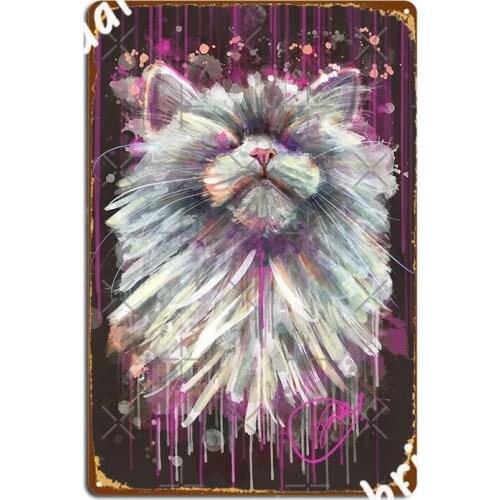 Project Caturday The Blind Cat Metal Sign Retro Wall Plaque Party Pub Tin Sign Posters