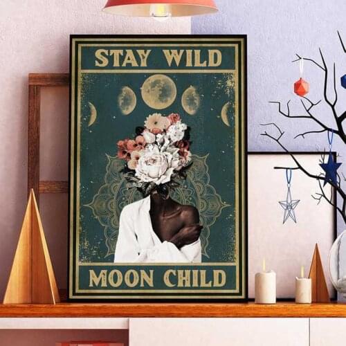 Retro Poster Lose Your Mind Find Your Soul Inspirational Quote Art Prints Abstract Girl Canvas Painting Vintage Wall Decor