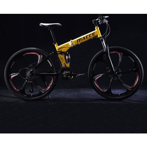 24Inch Folding Mountain Bicycle 21Speed Double Shock Absorption Off-Road Variable Speed Top editi Adult Student One-Wheeled Bike