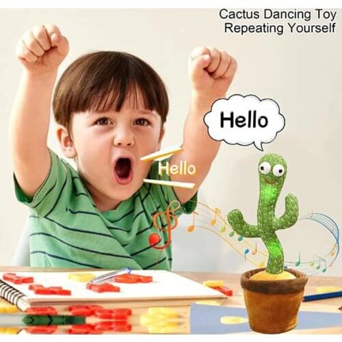 120 Song Dancing Cactus Plush Stuffed talking Plushie Doll Speak Talk Sound Record Repeat Dancer Toys for Girl Children Baby boy