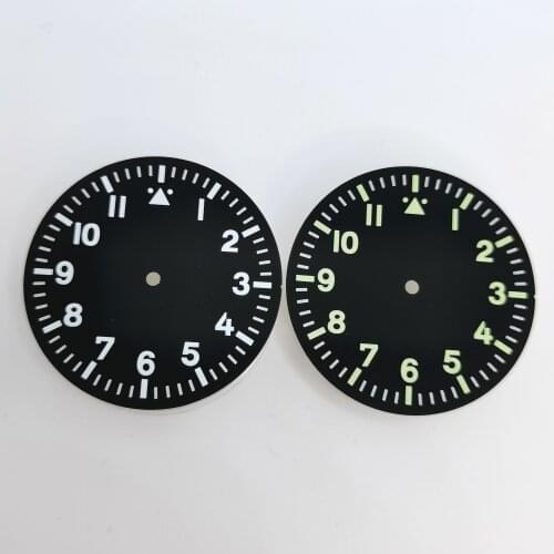 Watch Parts 35.5MM Dial Green Luminous Fit Miyota8215 8200 ST16 Mingzhu2813 Automatic Movement