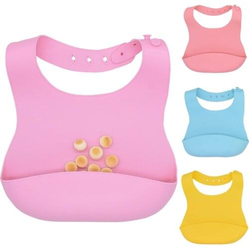 1PCS Silicone Baby Bibs Newborn Adjustable Waterproof Dripping Saliva Towel Children Soft Lightweight Baby Feeding Stuff