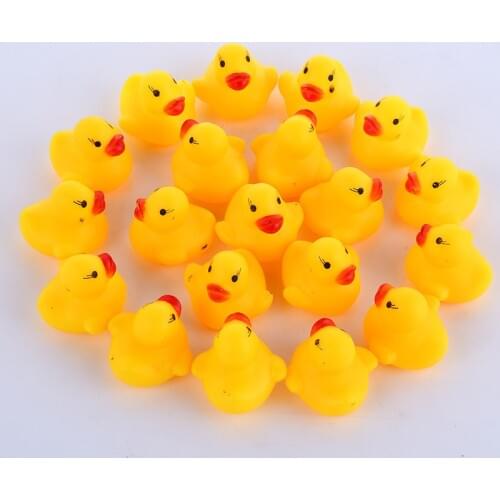 100/200pcs Baby Bath Rubber Duck Duckie Baby Shower Water Toys Swimming Pool Floating Squeaky Rubber Duck Toy for Children Gifts