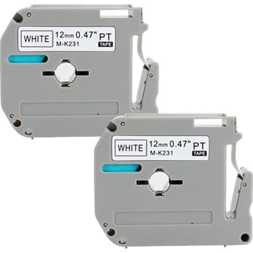 15pcs Free shipping M-K231 MK 231 Compatible Brother Tape MK-231 Black on White 12mm Labeler M Tape P Touch Tape