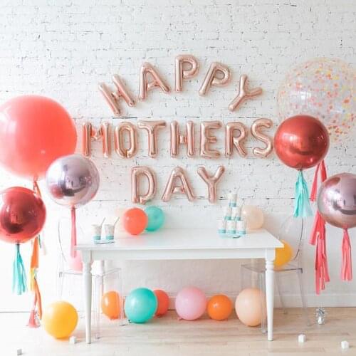 1set 16inch Rose gold "Happy Mothers Day" "Best Mom Ever" Foil Letter Balloons Gifts for Mom Family Party Decoration supplies