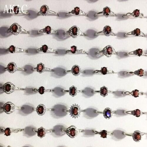 3pcs/set approx5*7mm Wholesale AKAC natural red garnet adjustable ring for women ring