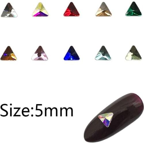 30/100 Pcs Nail Art Rhinestone 5mm Triangles Flatback Crystal Stones DIY Decorations Manicure Diamond For Nail Rhinestone