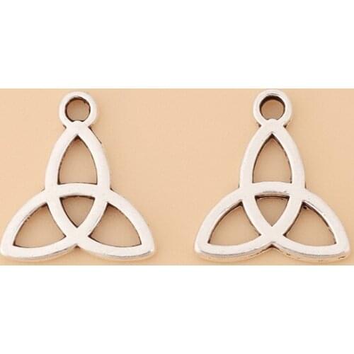 50pcs/Lot Tibetan Silver Celtics Knot Trinity Triquetra Charms Pendants 2 Sided for DIY Jewelry Making Accessories