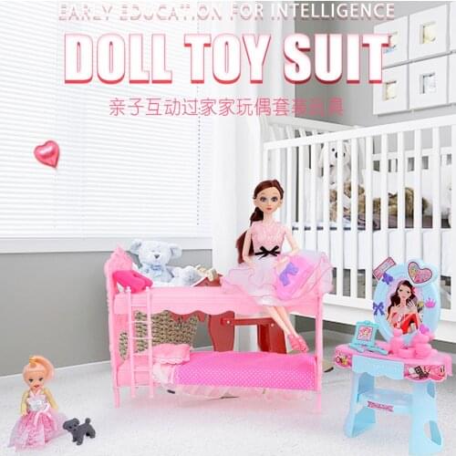 Doll Accessories Comb Bunk Bed Pillow Mattress Platform Dress Toy Bag Dollhouse Furniture Babie 30CM Girl Doll HC0021