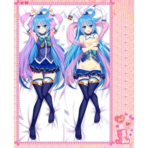 Anime Cartoon Kono Subarashii Sekai ni Shukufuku wo Double Bolster Hugging Pillow Case Pillow Cover Pillowcase Peach Skin 64020