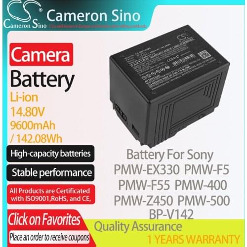 CameronSino Battery for Sony PMW-EX330 PMW-F5 PMW-F55 PMW-400 PMW-Z450 PMW-500 fits RED SM-4230RC Digital camera Batteries Black