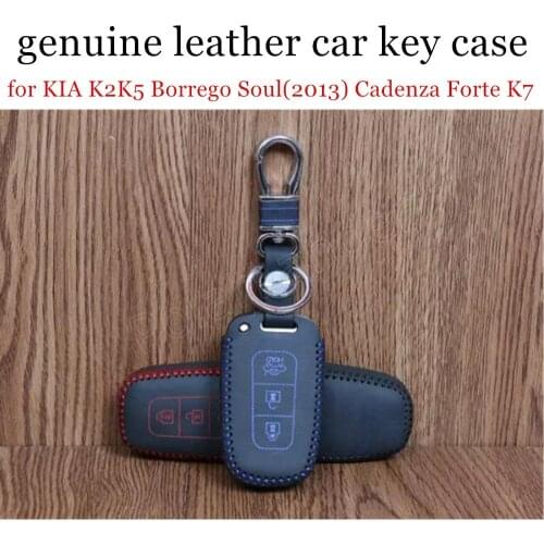 Only Red fit for KIA K2K5 B orrego Soul(2013) Cadenza Forte K7 Sportage(2015) hand sewing leather car key case cover hot