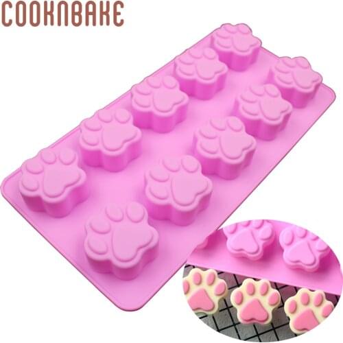 COOKNBAKE Silicone Soap Mold Cat Paw Biscuit Chocolate Ice cube Candy Jelly Pudding Molds Silicone Cake Decorate Bakeware Moulds