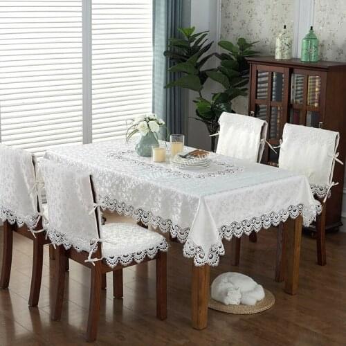 Europe luxury embroidered tablecloth white table dining table cover table cloth flower Lace bedside TV cabinet dust cloth HM1038