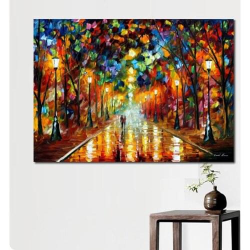 Wall art farewell to anger Palette Knife oil painting Modern abstract colorful landscapes artwork for living room decor Handmade
