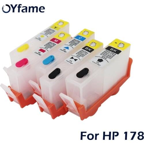 OYfame 5 Color For HP178 Compatible Cartridge Refillable With ARC Chip 178 Ink Cartridge For 5510 5515 7510 B110a Printer