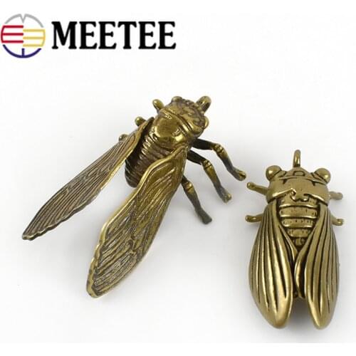 Meetee 1pc/2pcs Brass Pendant Buckles Pure Copper Keychain Decoration Hang Buckle DIY Bag Leather Clasp Craft Hardware Accessory