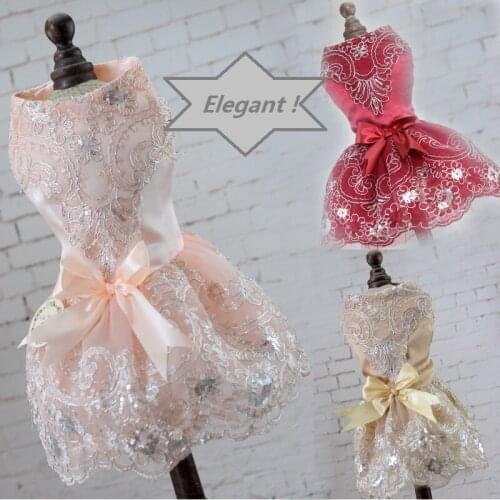 Fashion Lace Princess Pet Dog Wedding Dresses Pet Tutu Skirt Puppy Cat Dress Pet Apparel XS-XL teddy