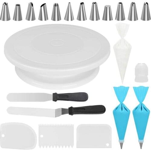 Cake Decorating Tip Sets 32pcs Pastry Bag Confectionery Accessories Nozzle Stainless Cream Cake Baking Tools