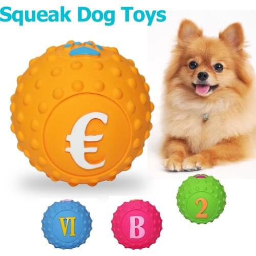 Natural Latex Dog Toys Ball Bump Point Molar Cleaning Teeth Interaction Non-toxic Squeak Pet Toy For Small Dog Training Chew Toy