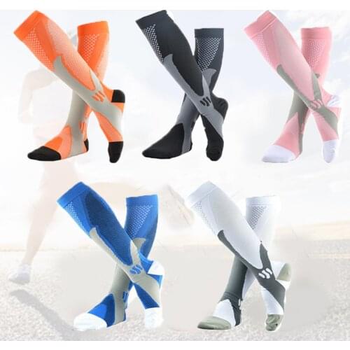 4 Pairs Men Women Compression Stockings Nurse Nylons Anti Fatigue Prevent Varicose Veins Football Pressure Socks Set 20~30 mmHg