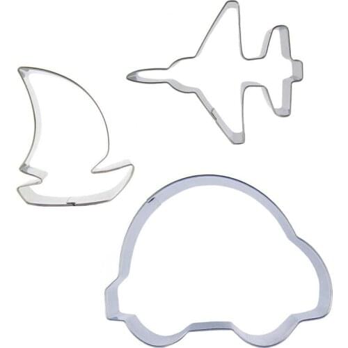 Sailboats, Fighters, Big beetles shaped 3 piece biscuit cutting molds, baking tools, cake decorating soft candy tools