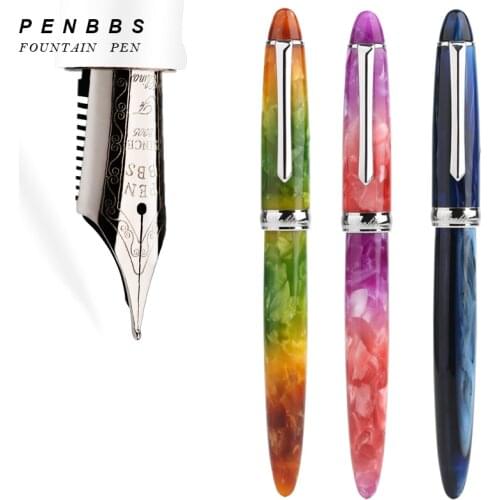Penbbs 308 Demonstration Calligraphy Fountain Pen Blade Nib Acrylic Resin Colorful Gift Chinese Style Kawaii Collect School