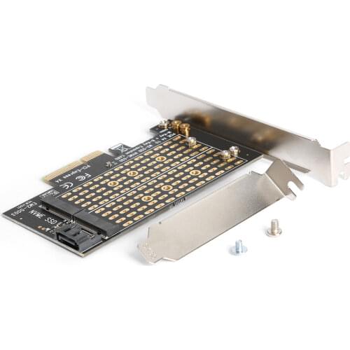 M.2 NVME to PCIE Adapter Module Board M+B Key NGFF SSD to PCI-E 3.0 X4 SATA Expansion Card