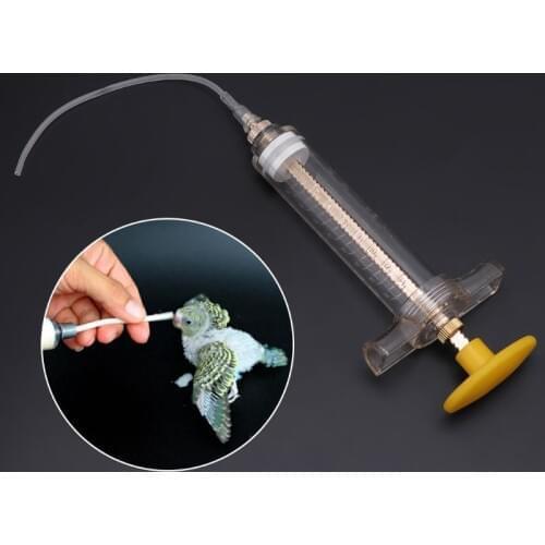 Parrot Chick Feeder Copper Head Syringe Hose Birds Feeding Injector Supplies