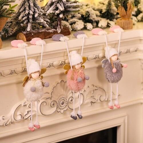 Christmas Plush Angel Girl Pendant Cute Mini Plush Girl Doll Christmas Tree Hanging Ornaments Christmas Decoration