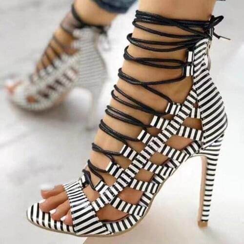 High Heel Sandals Women Shoes Cross Shoes Fashion Women Shoes 2021 Plus Size Roman High Heel Sandals Cross Straps Sexy Sandals