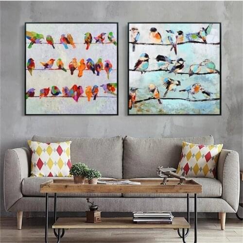 Modern Home Decor Canvas Painting Abstract Animal Bird Pictures Wall Art Print Modular Watercolor Poster For Living Room Decor