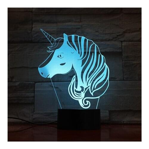 Bluetooth Night Light LED Touch Switch Unicorn 3D Acrylic Nightlight Bedside Table Lamp Kids Birthday Gift Atmosphere Decoration