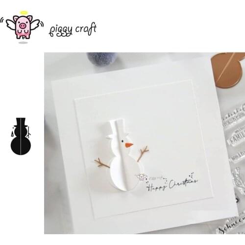 Piggy Craft metal cutting dies cut die mold Christmas snowman Scrapbook paper craft knife mould blade punch stencils dies