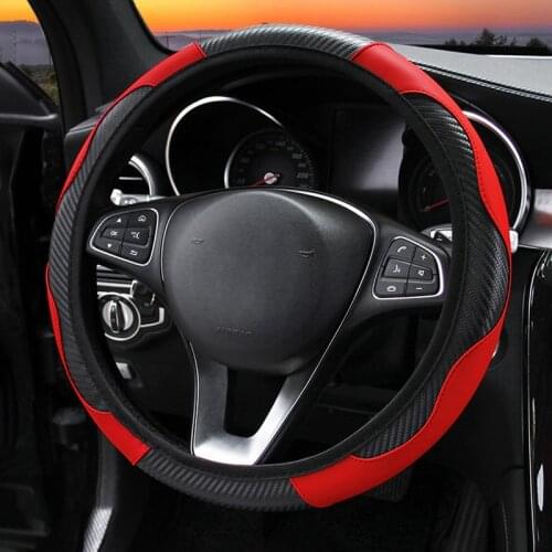Universal 37-38cm Car Steering Wheel Cover Anti Slip Auto PU Leather Braid Cover for Steering Wheel Auto Handle Accessories