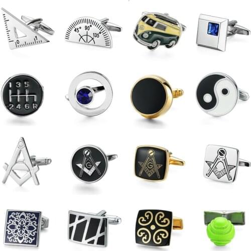 XKZM cuff-links Freemason tennis Christmas deer design top quality round hotsale cufflinks Wedding Jewelley
