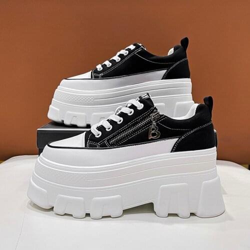 Chunky Sneakers Women Canvas Shoes 2021 Autumn New Fashion Wedges Women Shoes Trend Casual Student Platform Shoe Female Sneaker