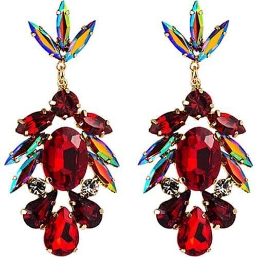 ZHINI 2020 New Hot Sale Fashion Crystal Dangle Earrings for Women Personality Punk Water Drop Earrings Jewelry Wedding Gift