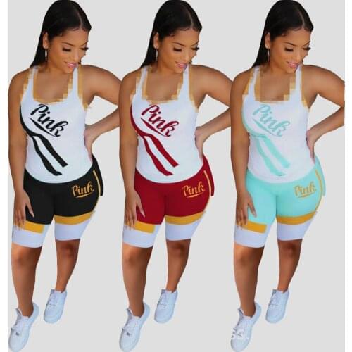 Vest Woman 2 Piece Set Tracksuit Outfit TShirt Biker Shorts Joggers Women Set Sweat Suits Sleeveless Chandal Mujer 2 Piezas