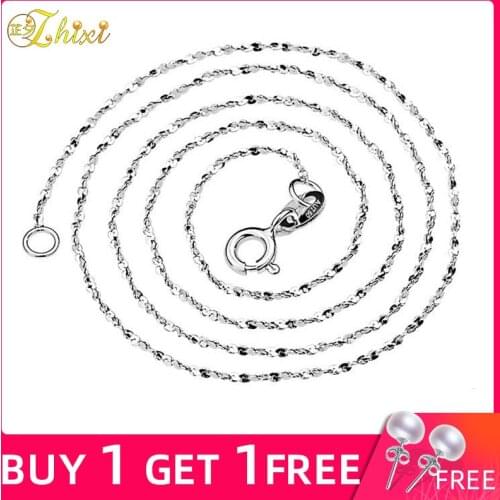 ZHIXI 18K Gold Jewelry AU750 Fine Jewelry 18K Gold Necklace For women 40/45cm Trendy Wedding Party Gift For Love ZXX311