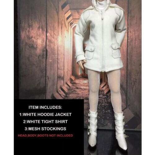 1/6 Scale Female Hoodie Jacket Shirt Skirt &Stockings Clothes Set CC299 for 12' Soldier Action Figure Body Toy Accessories