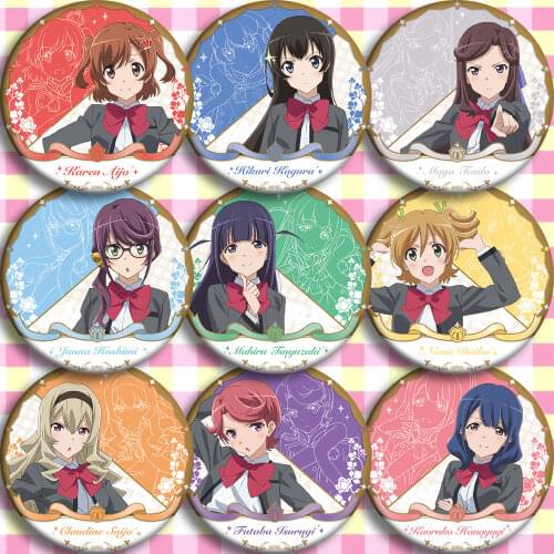 1PC 58MM Revue Starlight Tendou Maya Tendo Isurugi Futaba Badges brooch round icons