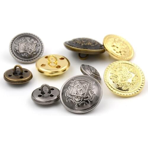 10PCS Copper buckle vintage logo bronze ancient silver denim jacket button clothes large clothes button accessories
