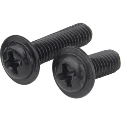 100pcs/Lot Good Quality Round Head Phillips Black M4 Screw With Pad